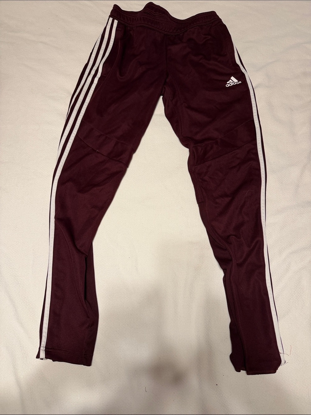 adidas climacool Burgundy Joggers with White Stripes